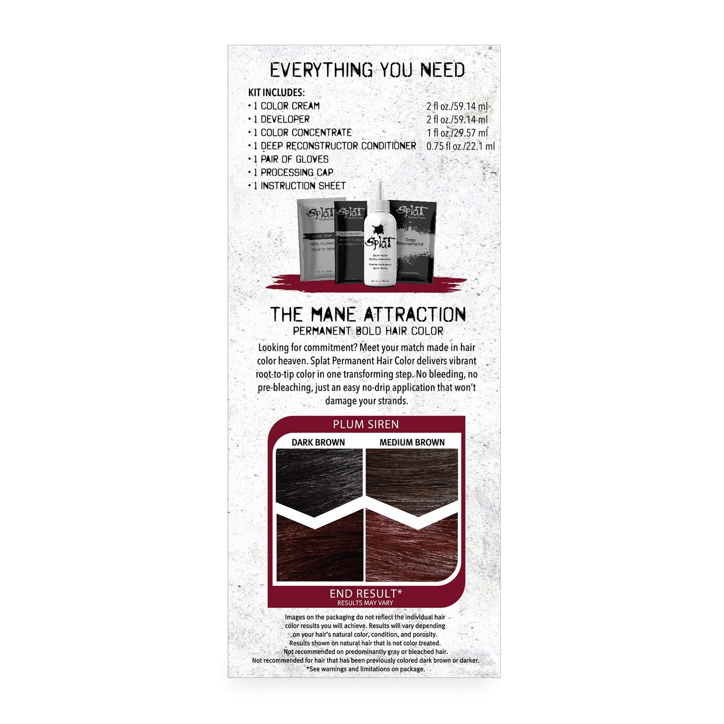 Splat Plum Siren Double Lift Permanent Hair Dye Kit, 1 Application, Includes Plum Hair Color, Developer, Concentrate, Conditioner, Gloves, Processing Beauty & Personal Care Splat