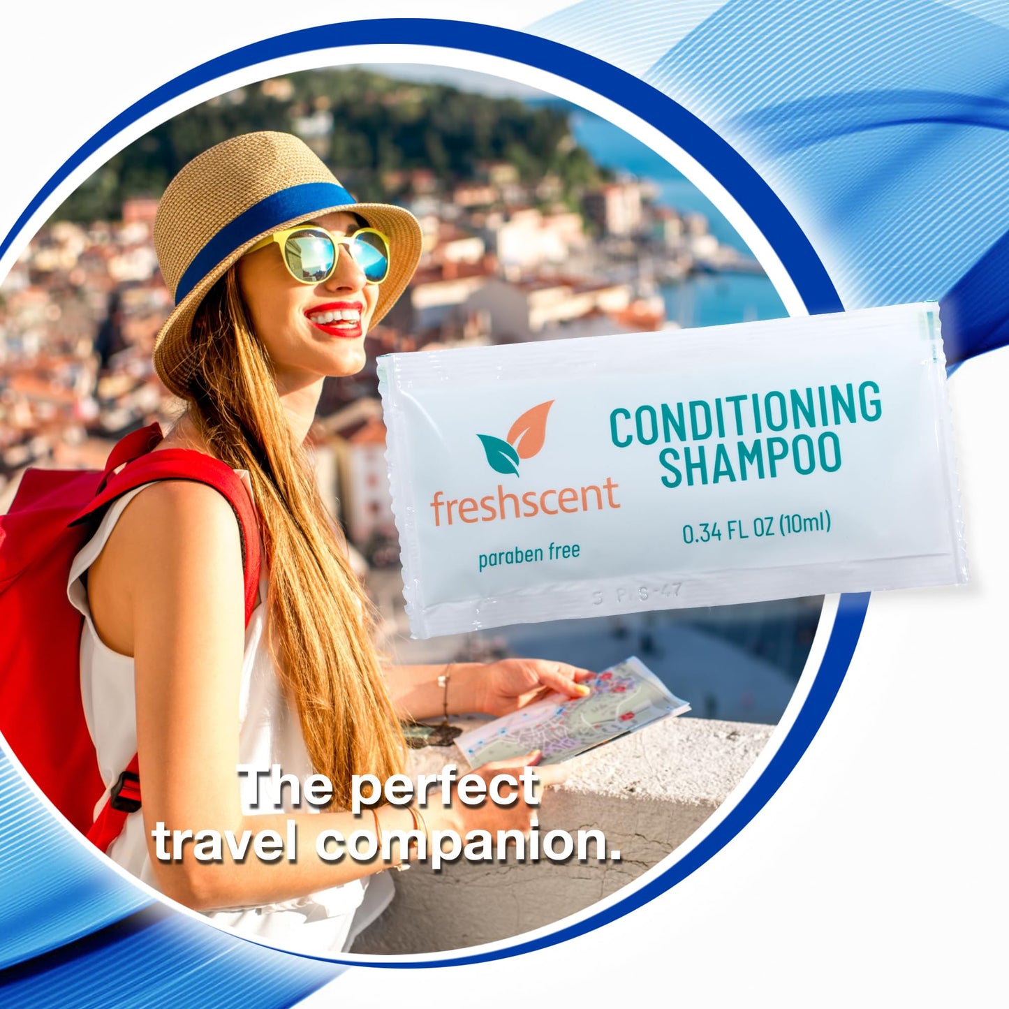 Freshscent Conditioning Shampoo - 100 Count, 0.34 oz Each - Single-Use, Paraben-Free, Easy-Open Travel Size for Hygiene Kits, Shelters, Hotels, Beauty & Personal Care Freshscent