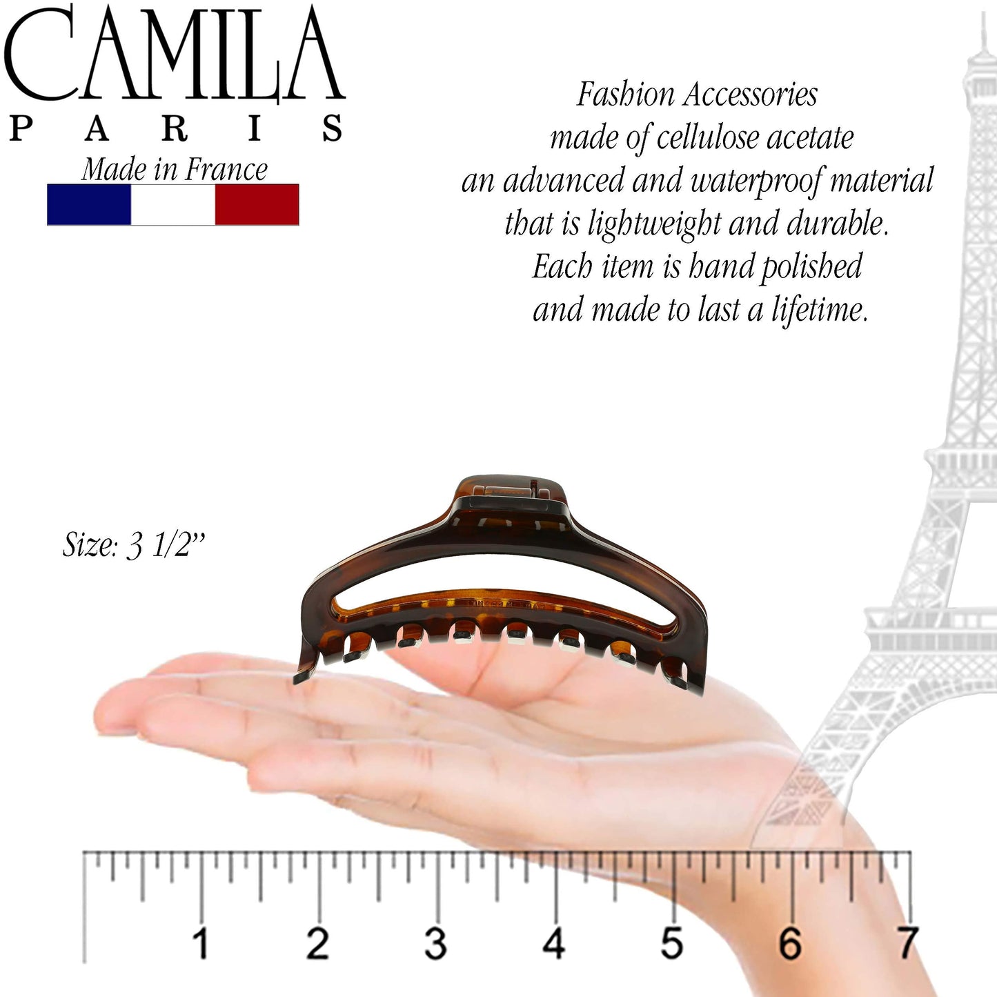 Camila Paris CP2370 French Hair Clip for Women, Medium Narrow, Open, Girls Hair Claw Clips Jaw Fashion Durable and Styling Hair Accessories for Women Beauty & Personal Care Camila
