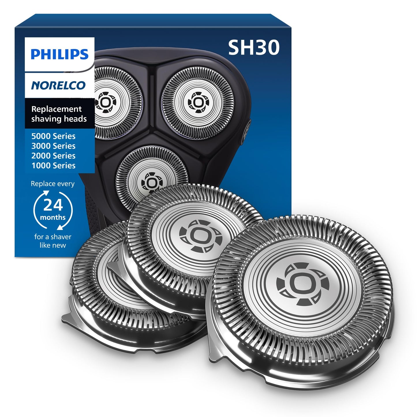 Philips Norelco SH30/52 Genuine Shaving Heads, Compatible with Philips Shavers Series 1000, 2000, 3000 and 5000, Powerful Performance Beauty and Personal Care Norelco Default Title