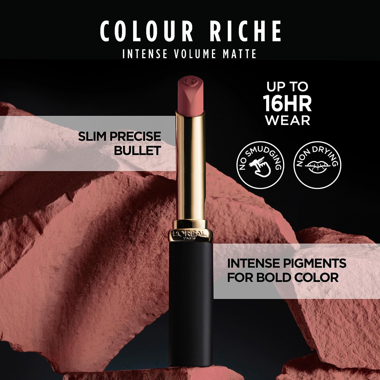 L'Oreal Paris Colour Riche Intense Volume Matte Lipstick, Lip Makeup Infused with Hyaluronic Acid for up to 16HR Wear, Worth It, 0.06 Oz Beauty & Personal Care L'Oreal Paris