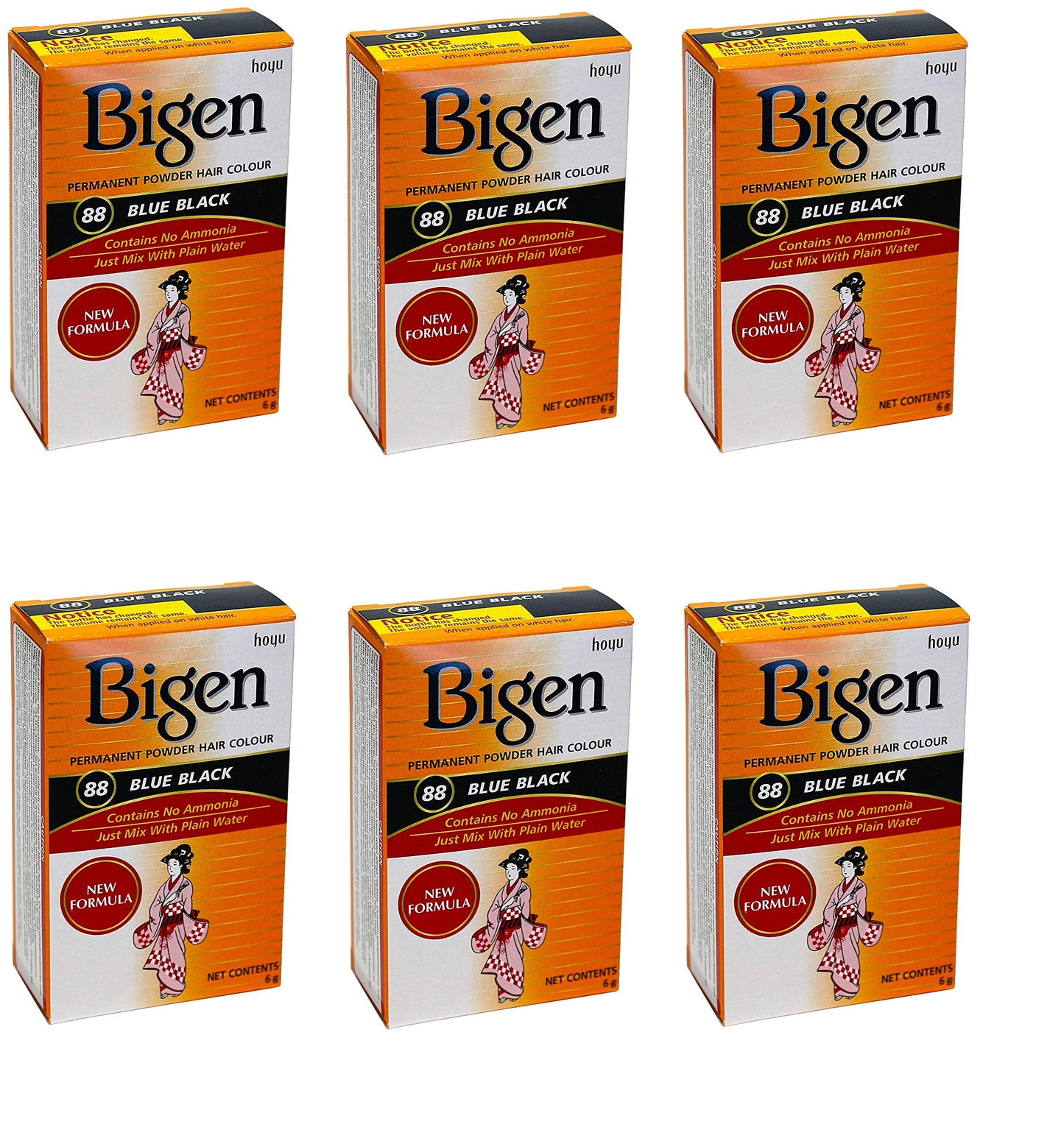 Bigen Powder Hair Color #88 Blue Black (6 Pack) Beauty & Personal Care Bigen