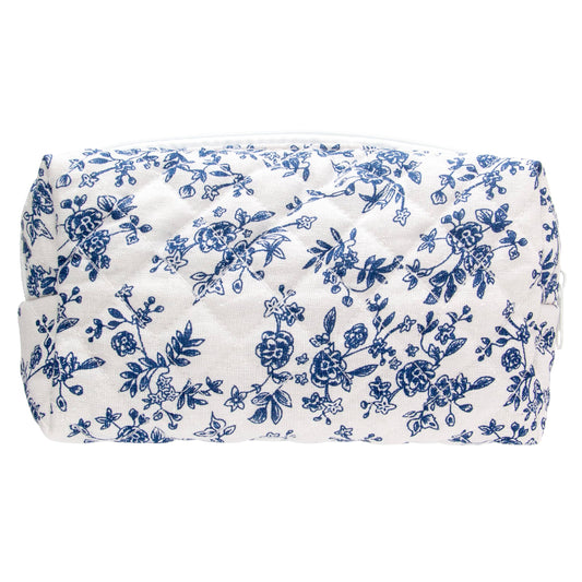 PAZIMIIK Small Quilted Makeup Bag,Zipper Cosmetic Pouch,Jouy Blue Beauty and Personal Care PAZIMIIK Default Title