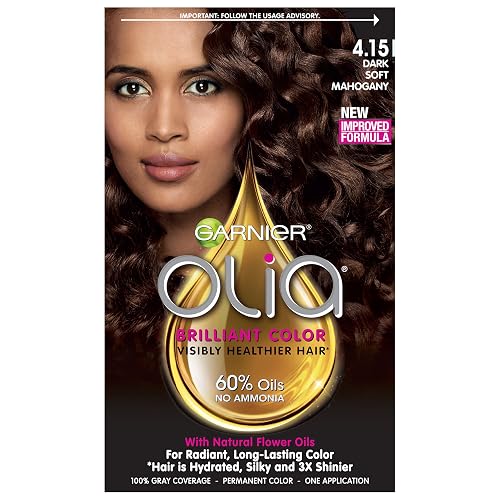 Garnier Olia Oil Powered Permanent Hair Color, 4.15 Dark Soft Mahogany Beauty & Personal Care Garnier