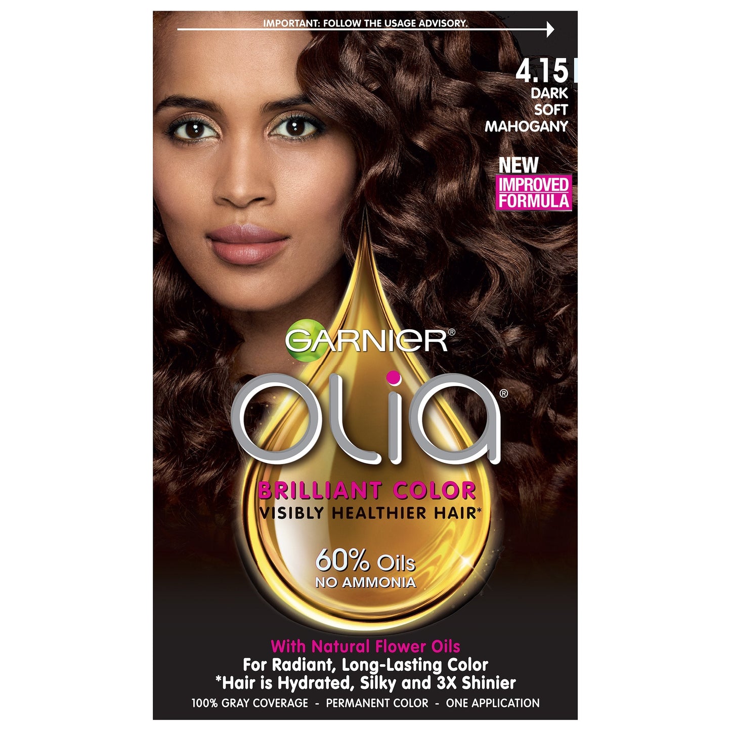 Garnier Olia Oil Powered Permanent Hair Color, 4.15 Dark Soft Mahogany Beauty & Personal Care Garnier