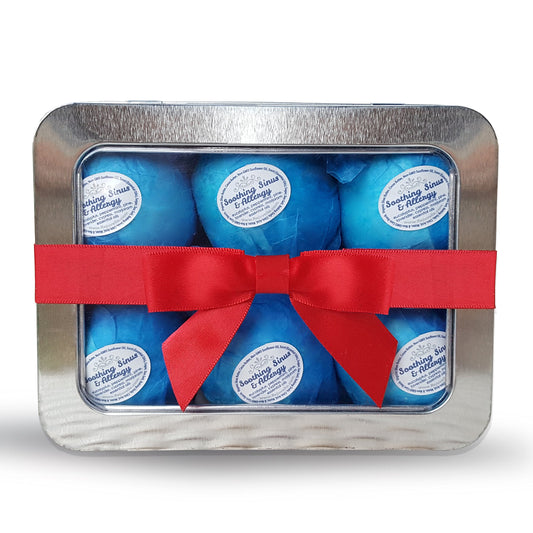 Rejuvelle Bath Bomb Gift Set -6 All Natural Soothing Sinus, Allergy, And Congestion Relief Fizzies. Eucalyptus, Peppermint Essential Oils to Help You Beauty and Personal Care Rejuvelle