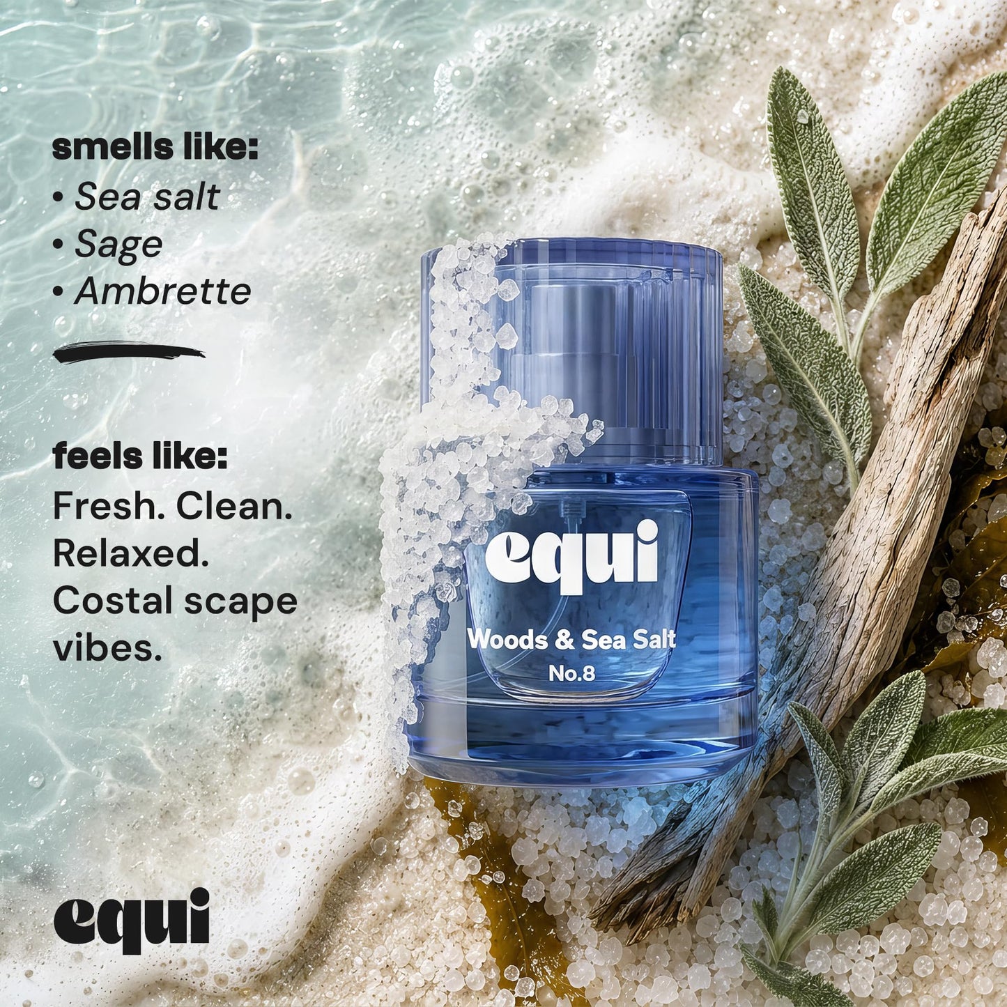 Equi Woods & Sea Salt Perfume Inspired by J. Malone Wood Sage & Sea Salt Beauty & Personal Care Equi Scents