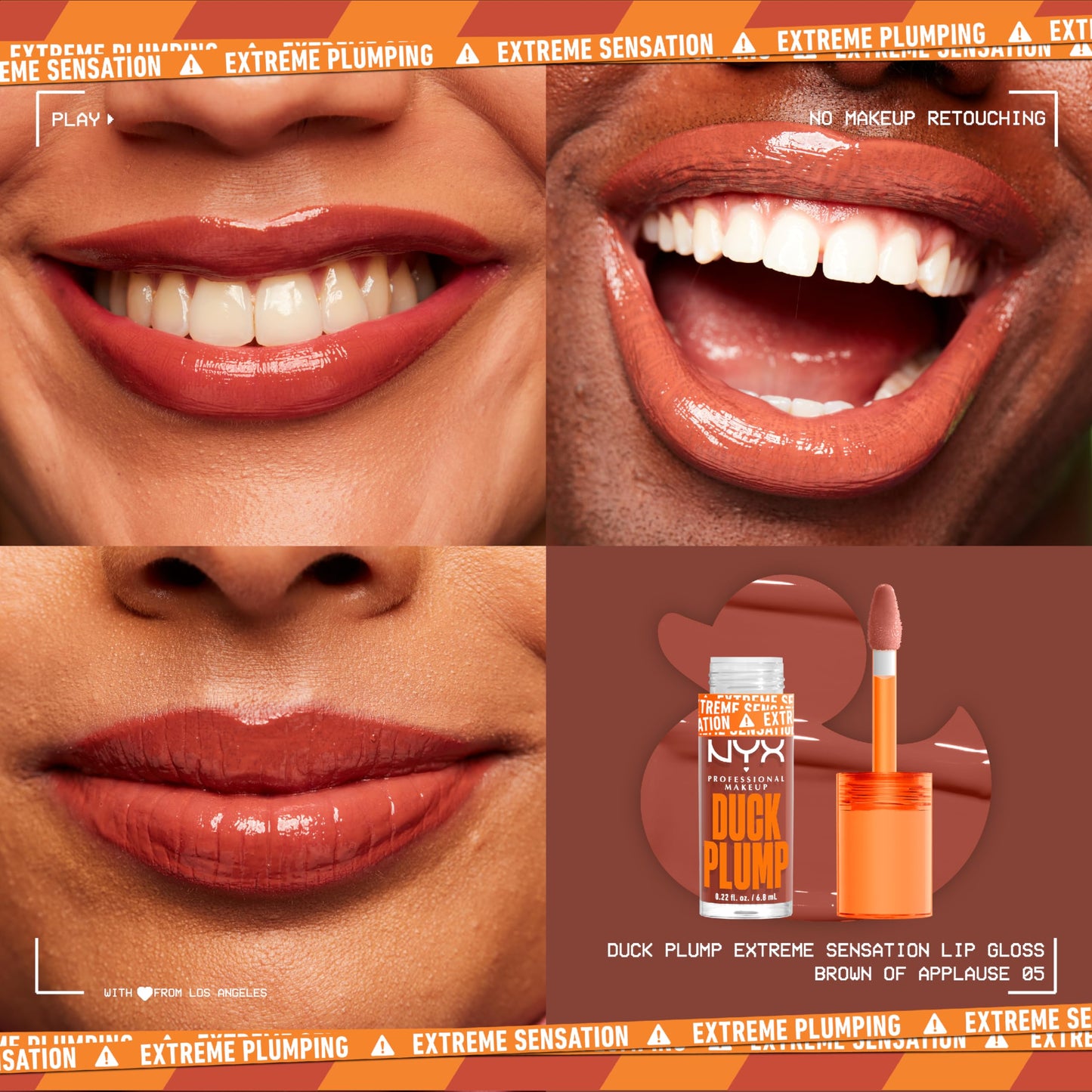 NYX PROFESSIONAL MAKEUP Duck Plump High Pigment Lip Gloss, Lip Plumper Gloss with Spicy Ginger - Brown Of Applause Beauty & Personal Care NYX PROFESSIONAL MAKEUP
