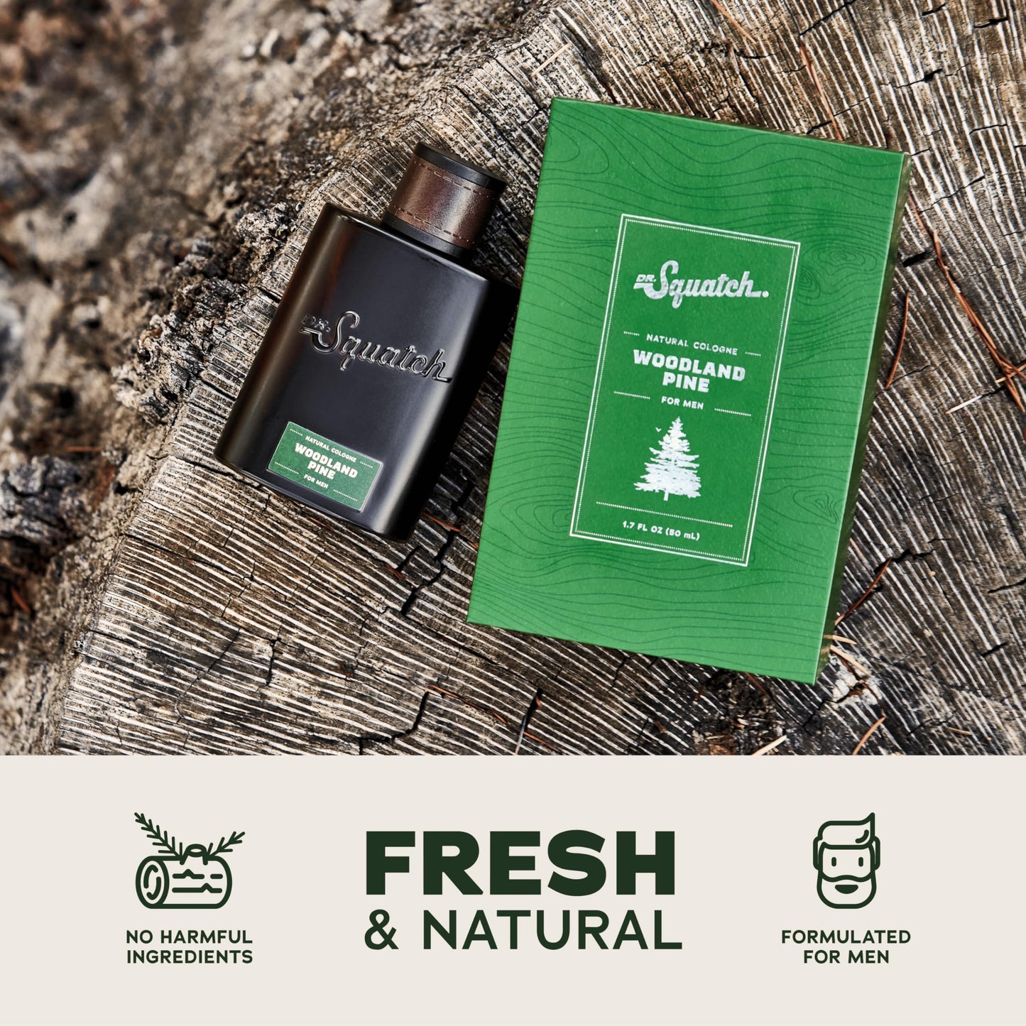 Dr. Squatch Natural Cologne for Men - Scent-Lock Technology and Sustainably-Sourced Ingredients - Woodland Pine Cologne (1.7 fl oz) Beauty & Personal Care Dr. Squatch