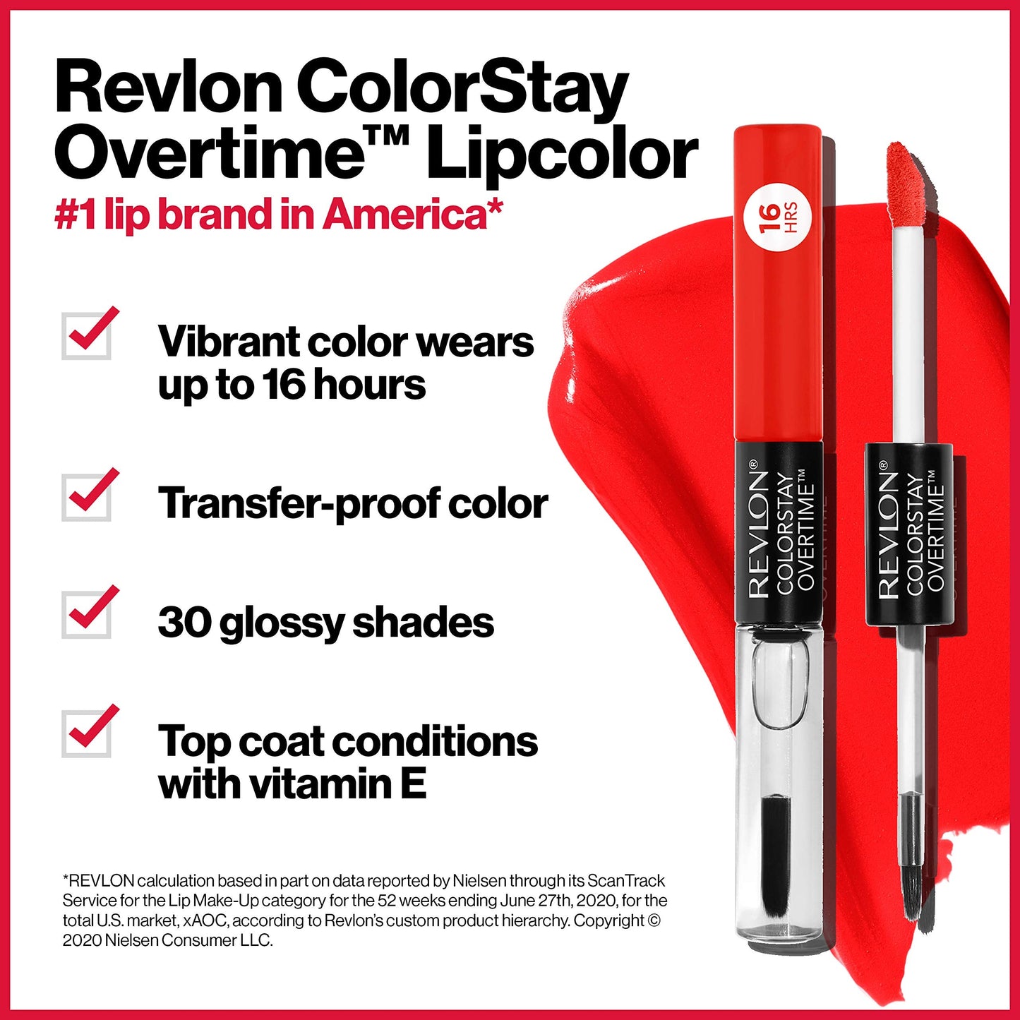 Revlon ColorStay Overtime Lipcolor, Dual Ended Longwearing Liquid Lipstick with Clear Lip Gloss, with Vitamin E in Pink, 24/7 Pink (530), 0.07 oz Beauty & Personal Care REVLON