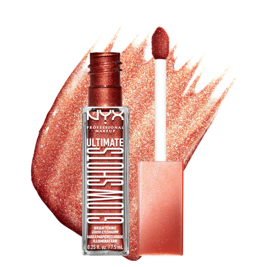 NYX PROFESSIONAL MAKEUP Ultimate Glow Shots, Liquid Eyeshadow, Long-Lasting Shimmer Eye Shadow with Vitamin C - Clementine Fine Beauty & Personal Care NYX PROFESSIONAL MAKEUP