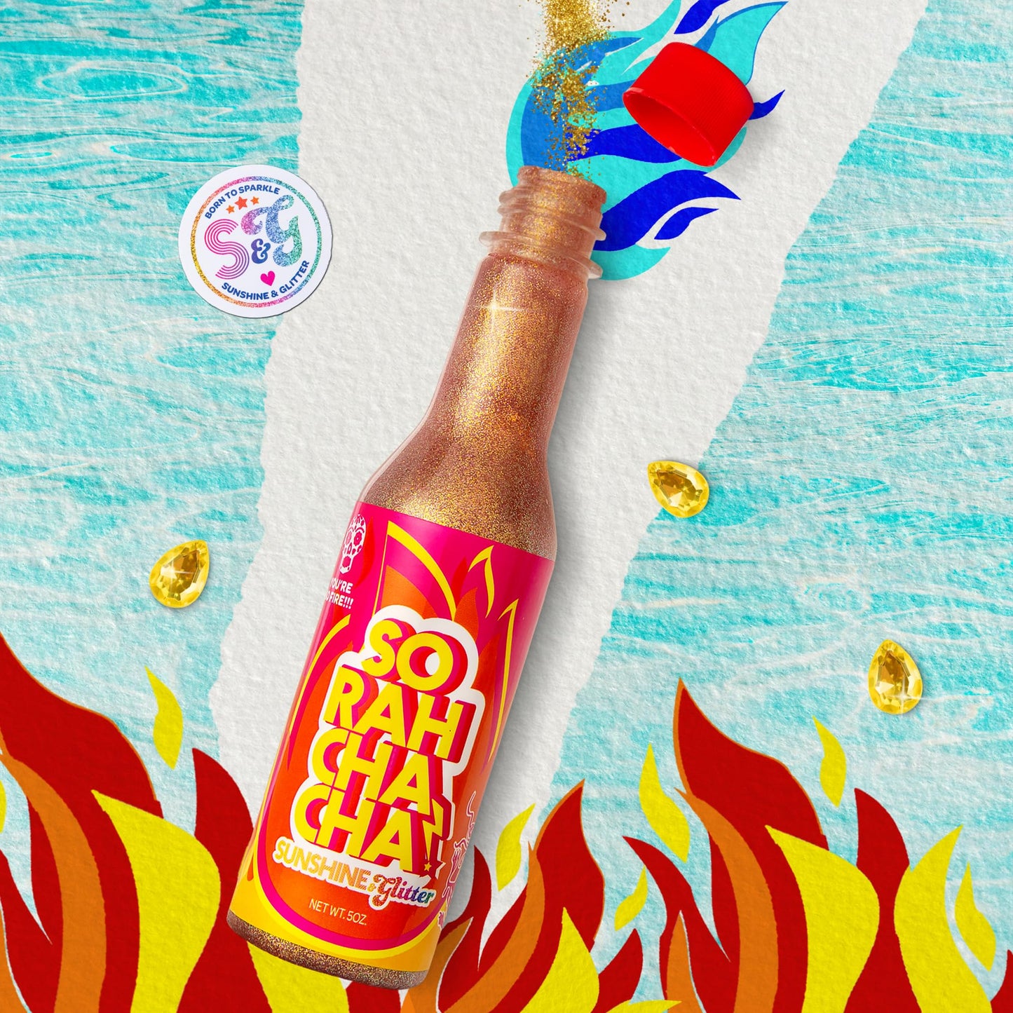 Sunshine & Glitter - SoRahChaCha! - Holographic Body and Face Glitter Gel - Glitter Makeup for Cosplay Biodegradable Glitter, Rose Gold Color, Vegan Beauty & Personal Care Sunshine & Glitter