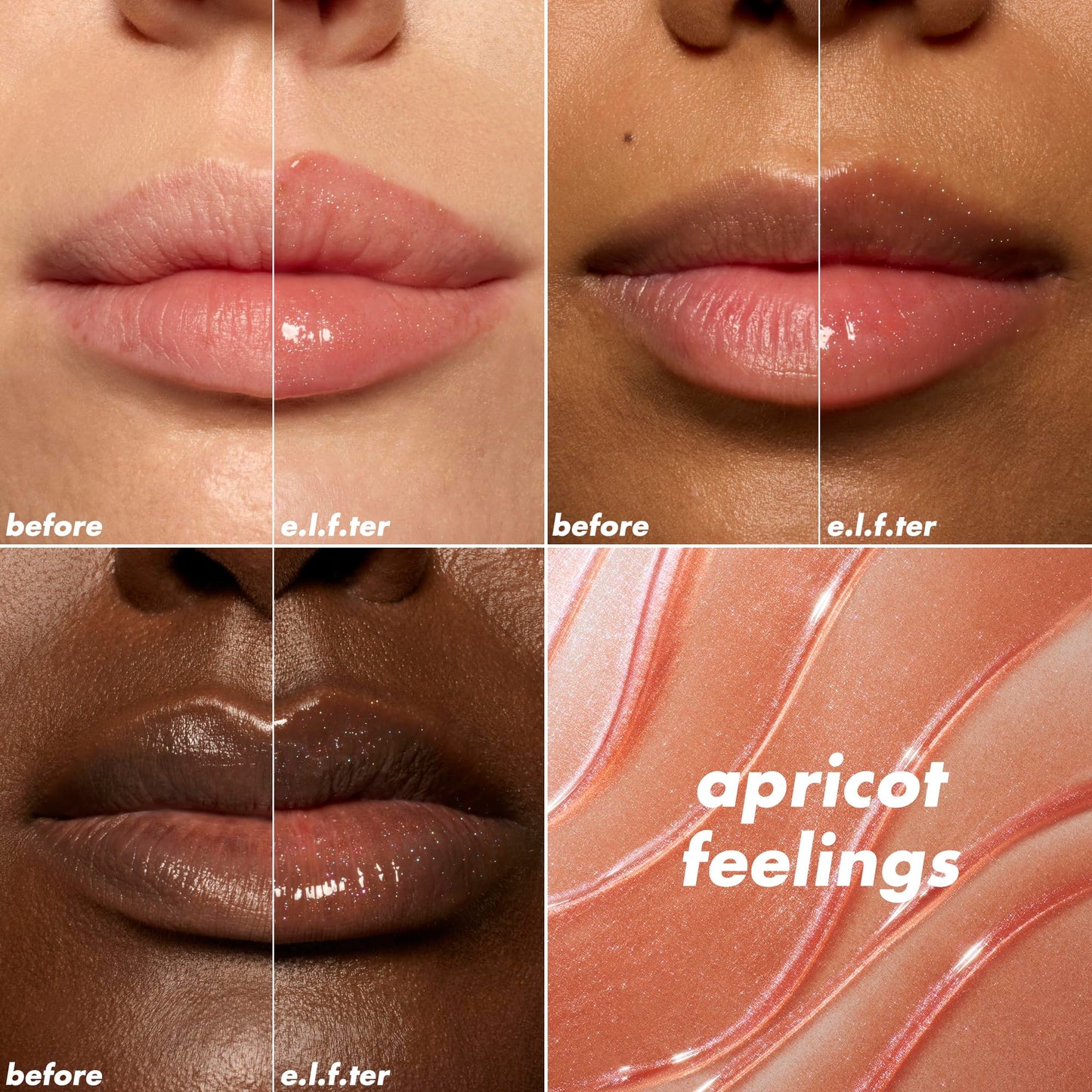 e.l.f. Glow Reviver Plumping Lip Oil, Tinted Lip Plumper For A High-Shine, Plump Finish, Infused With Jojoba Oil, Vegan , Apricot Beauty & Personal Care e.l.f.