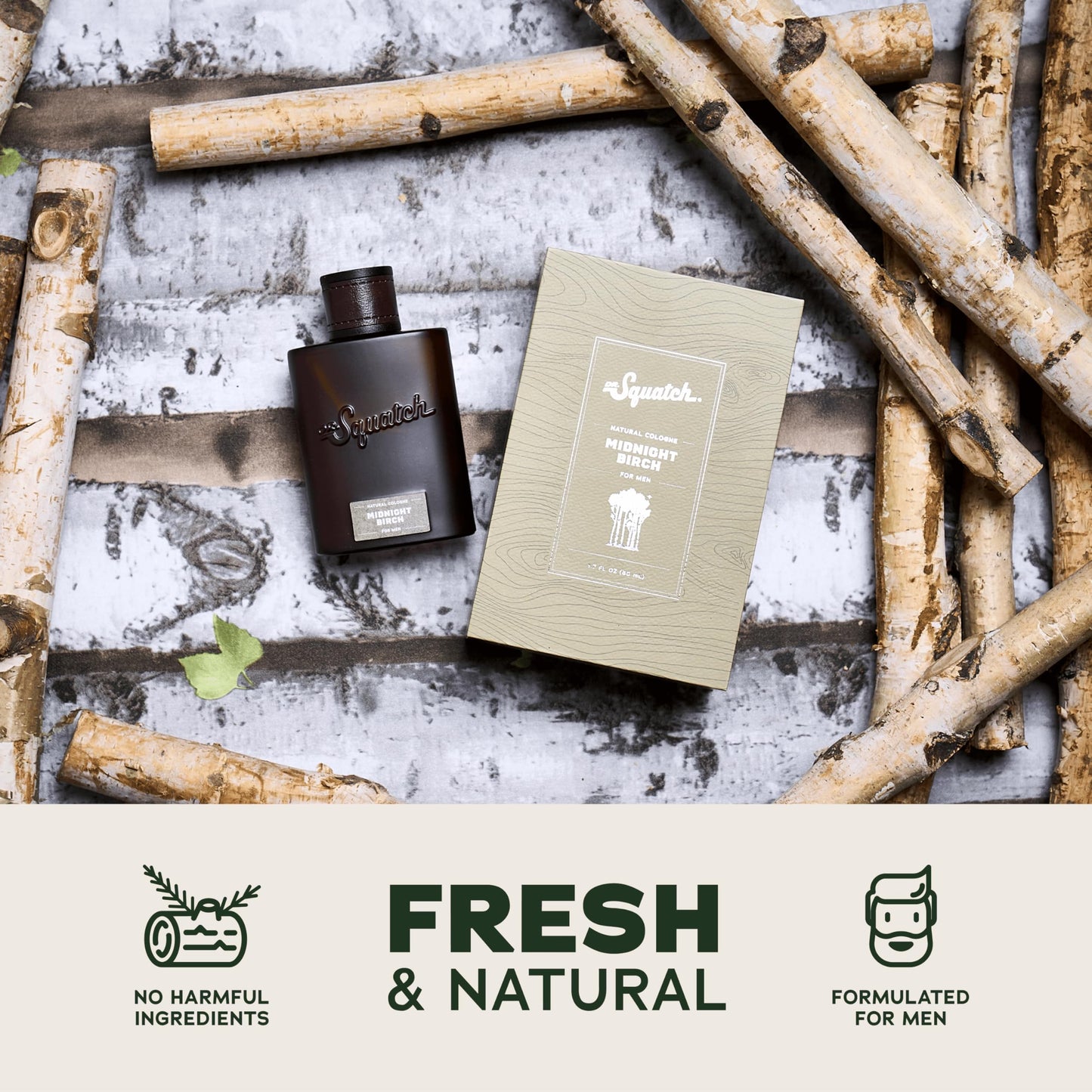 Dr. Squatch Natural Cologne for Men - Scent-Lock Technology and Sustainably-Sourced Ingredients - Midnight Birch Cologne (1.7 fl oz) Beauty & Personal Care Dr. Squatch