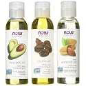 Now Foods Variety Moisturizing Oils Sampler: Sweet Almond, Avocado, and Jojoba Oils - 4oz. Bottles each Beauty & Personal Care NOW Foods