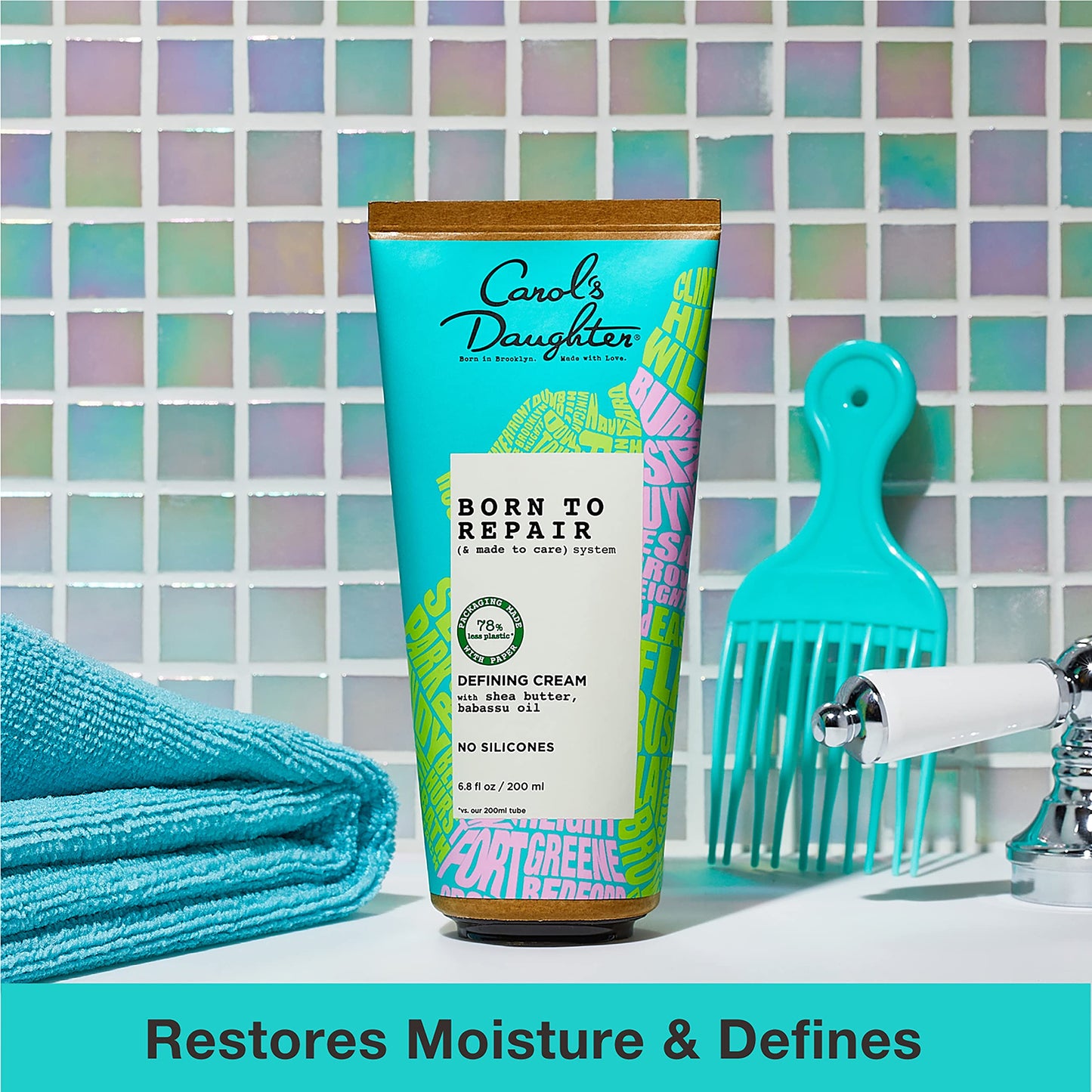 Carol's Daughter Born To Repair Leave In Hair Cream, Moisturizing, Curl Defining and Anti Frizz Hair Care for Curls with Shea Butter, 6.8 Fl Oz Beauty & Personal Care Carol's Daughter