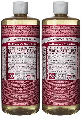 Dr. Bronner's Organic Pure Castile Liquid Soap, Rose, 32 oz, 2 pk Beauty & Personal Care Dr. Bronner's
