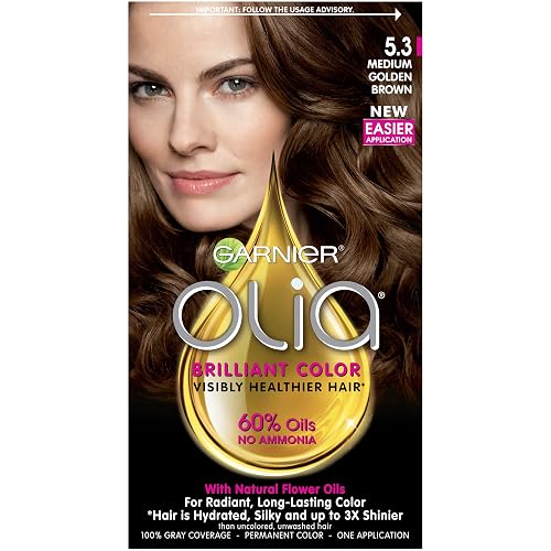 Garnier Olia Oil Powered Permanent Hair Color, 5.3 Medium Golden Brown (Packaging May Vary) Beauty & Personal Care Garnier