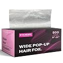 Stock Your Home 500 Count Aluminum Foil for Hair Highlighting, 9” Pop Up Foil Sheets for Salon or Home Use, Embossed Disposable Hair Foils Beauty & Personal Care Stock Your Home