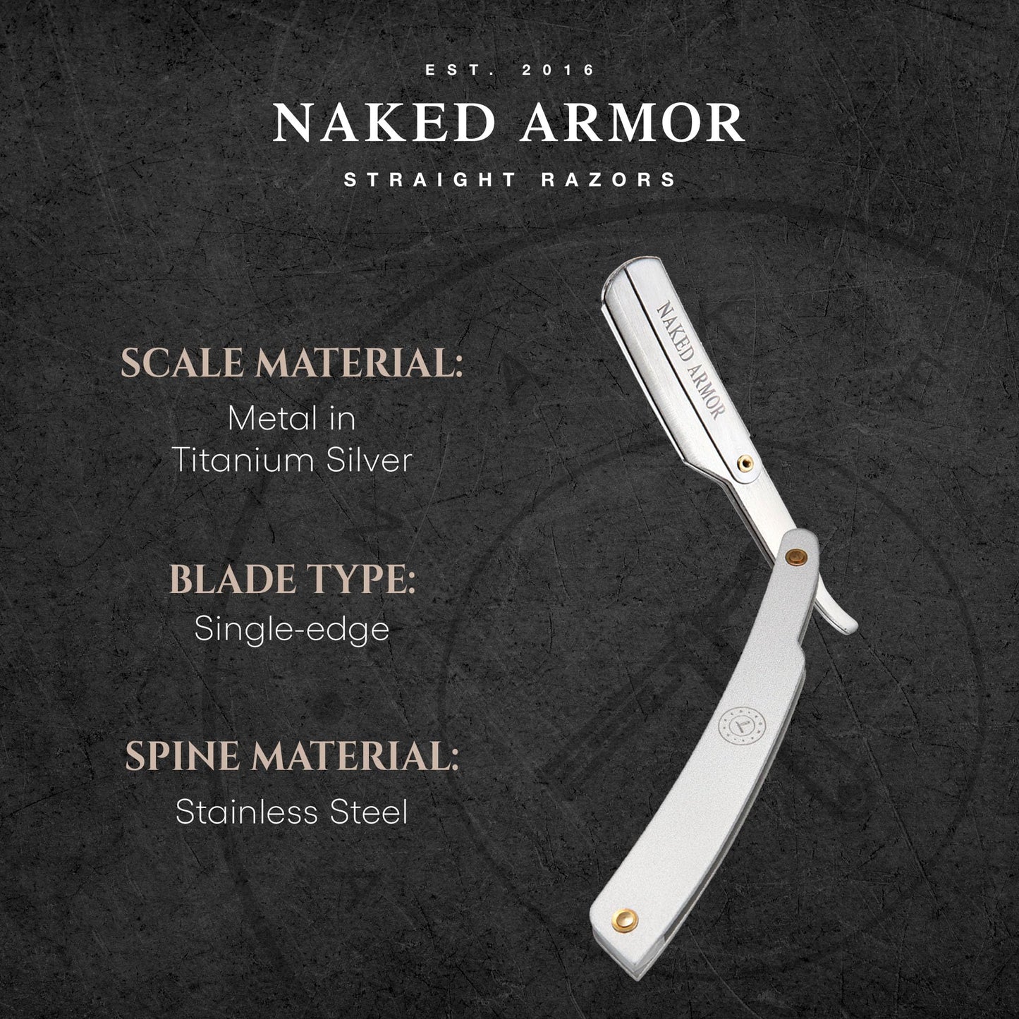 Best Shavette Straight Razor - Replaceable Blade Straight Razor, Metal Handle Shavette, No Stropping or Honing, Great For Beginners, Starter Blade Beauty and Personal Care Naked Armor