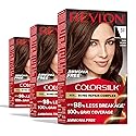 Revlon ColorSilk with Bond Repair Complex, Brown Permanent Hair Color, 100% Gray Coverage, Ammonia Free Hair Dye, Vegan Keratin, 37 Dark Golden Brown Beauty & Personal Care REVLON