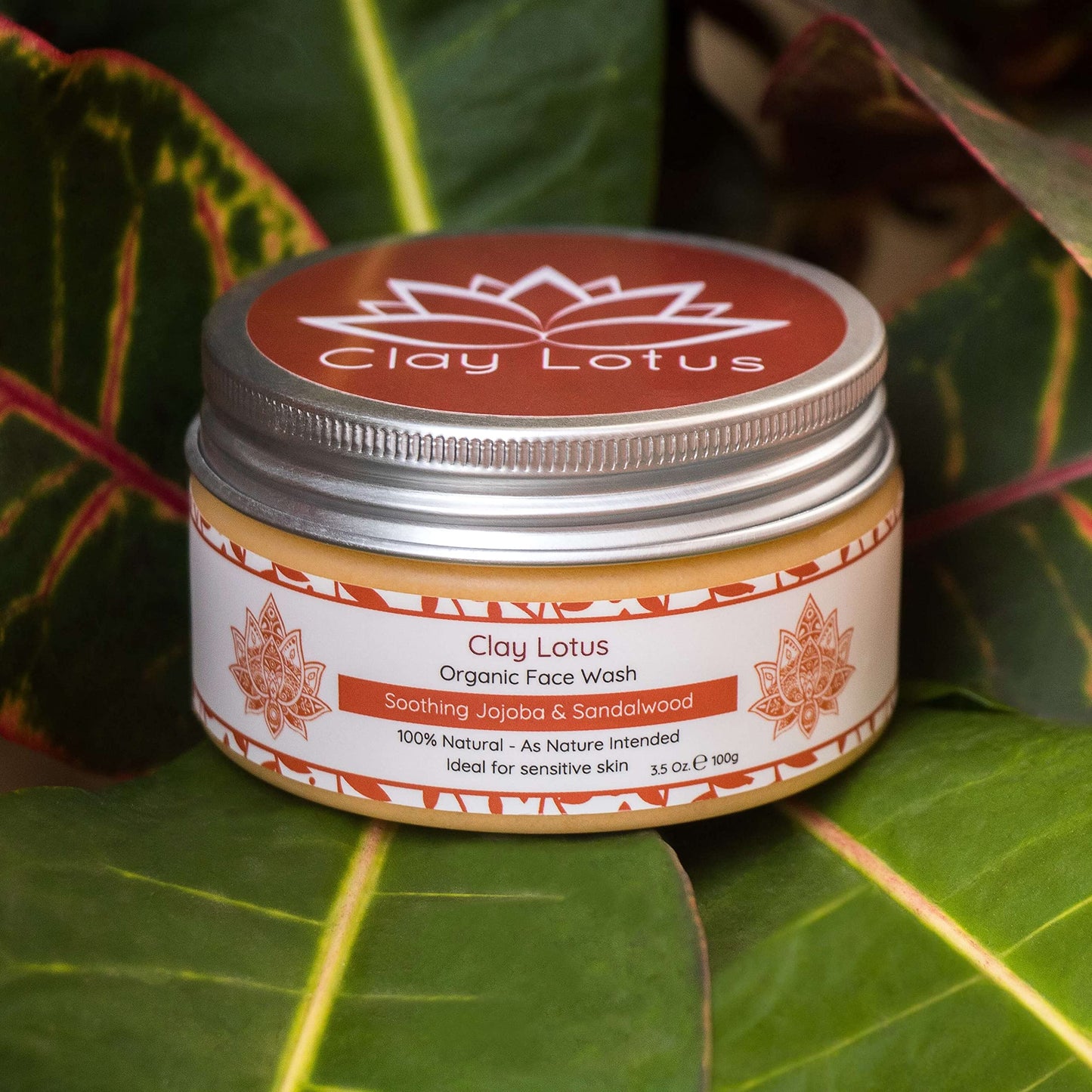 Clay Lotus Organic Face Wash – Gentle Cleanser with Jojoba & Sandalwood, 100% Natural, Hydrating & Brightening, Vegan Formula for Sensitive Skin Beauty & Personal Care Clay Lotus