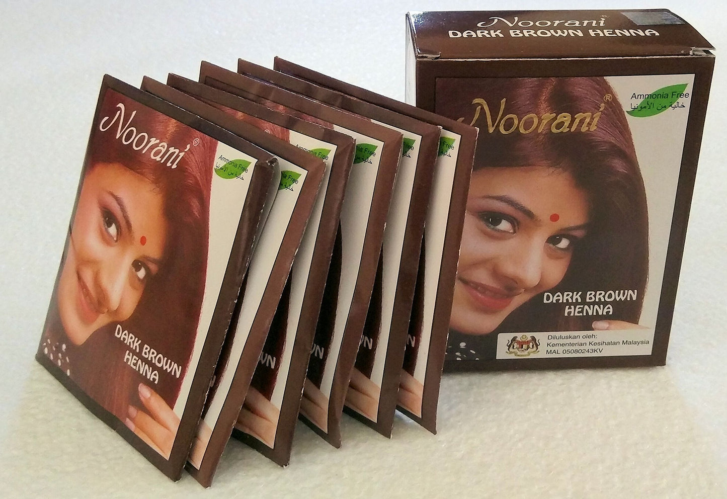 Noorani Dark Brown Henna 6 X 10 gms/Box Beauty & Personal Care Noorani