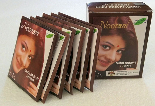 Noorani Dark Brown Henna 6 X 10 gms/Box Beauty & Personal Care Noorani