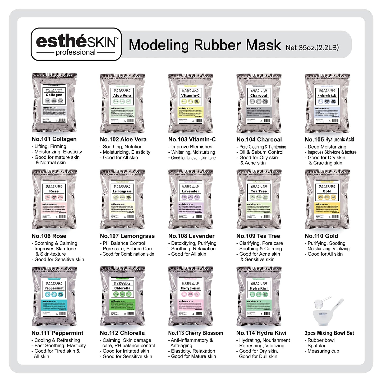 estheSKIN No.112 Chlorella Modeling Mask Powder for Professional Facial Treatment, 35 Oz. (1 pack) Beauty & Personal Care estheSKIN