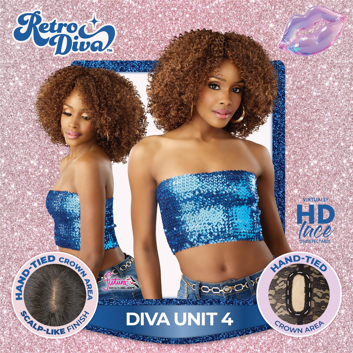 Sensationnel Glamora Lace Crown Wig-Retro Diva Unit 4, PLATINUMFLASH
