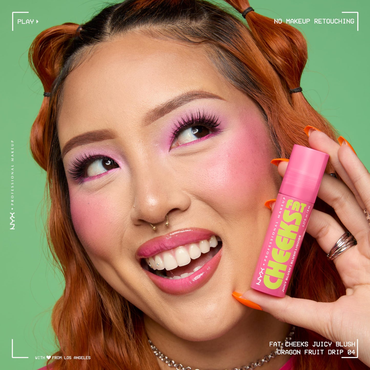 NYX PROFESSIONAL MAKEUP Fat Cheeks Liquid Blush, Buildable, Dewy Blush with Long-Lasting 12HR Wear - Dragon Fruit Drip (Pinky Coral) Beauty & Personal Care NYX PROFESSIONAL MAKEUP