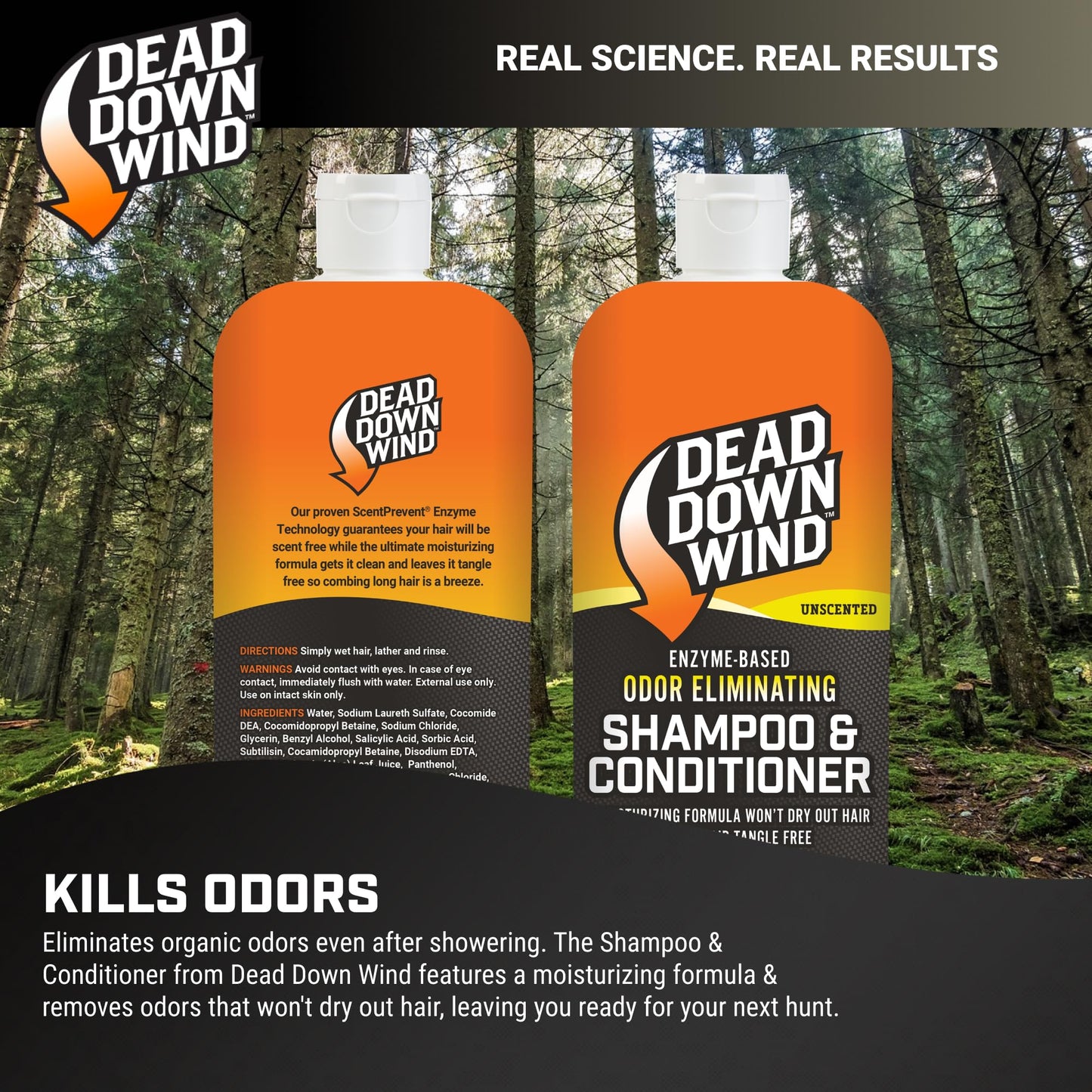 Dead Down Wind Shampoo & Conditioner | 12 oz Bottle | Odor Eliminator, Hunting Accessories | Gentle Shampoo & Conditioner for Hunting | Safe Beauty & Personal Care DEAD DOWN WIND