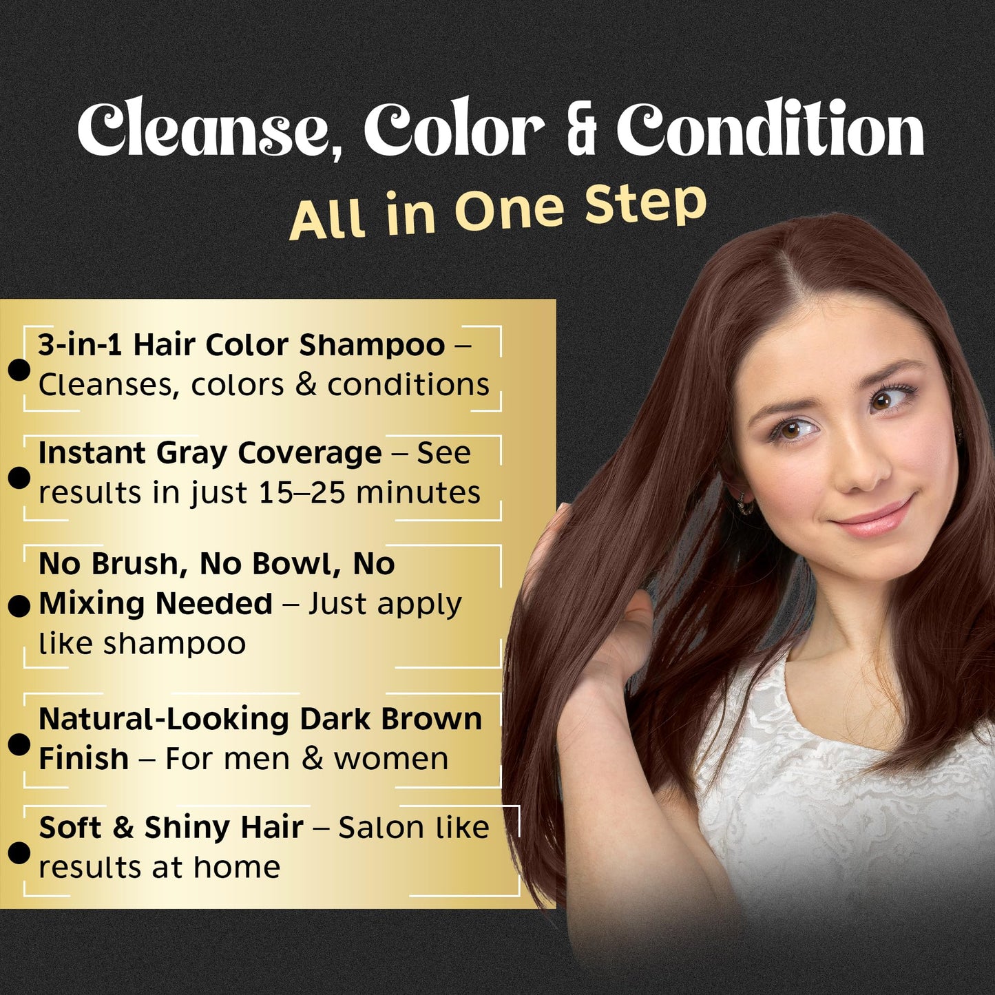 Herbishh Hair Color Shampoo for Gray Hair - Natural Hair Dye Shampoo - Colors Hair in Minutes - Lasts Up To 3-4 Weeks - 500 Ml - 3-In-1 Hair Color Beauty & Personal Care Herbishh