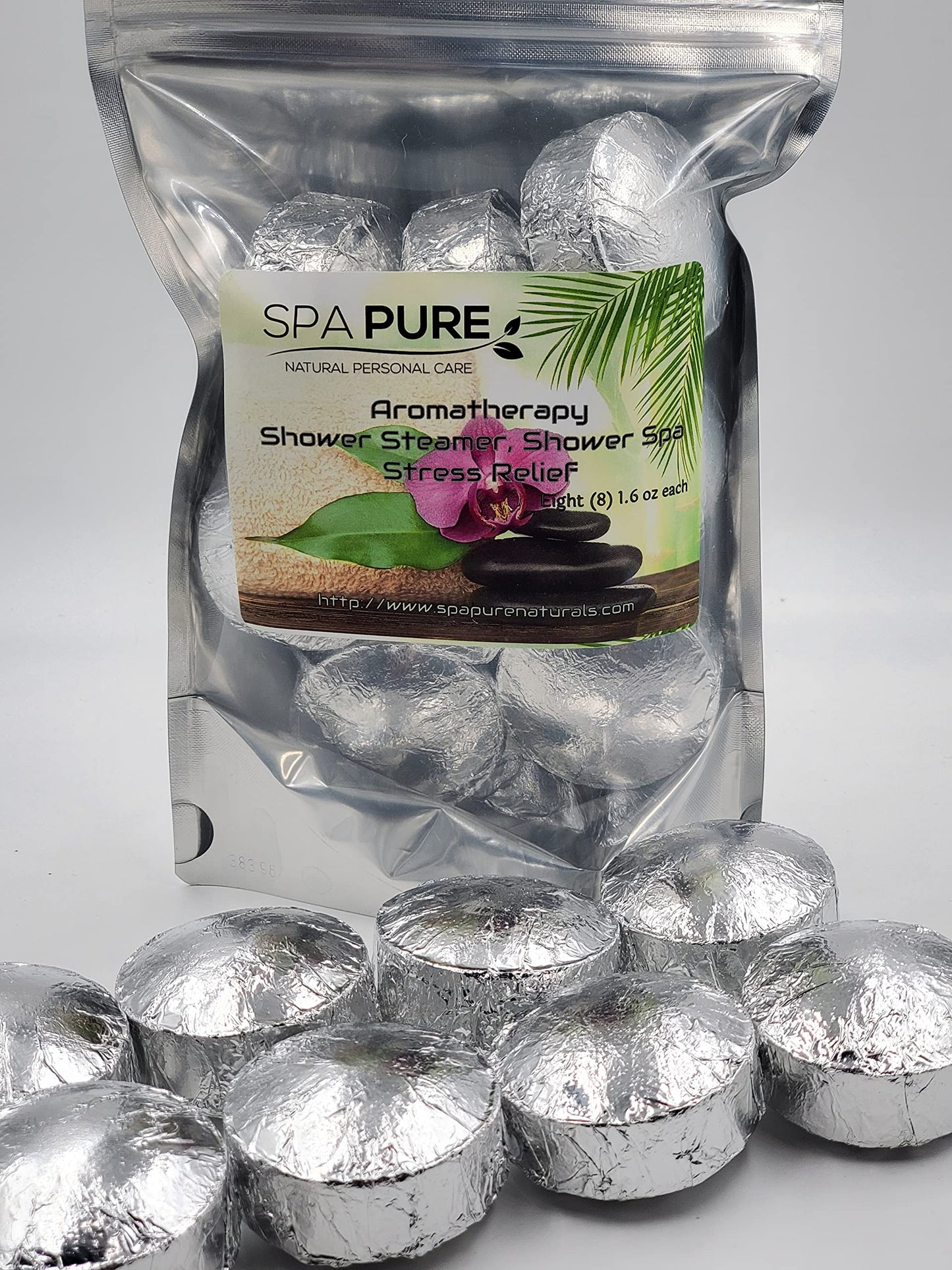 Spa Pure Stress Relief Aromatherapy: Shower Bombs/Tablets 100% Natural/Organic Essential Oils - Transform Your Shower - Transform Your Mood (8 Count) Beauty and Personal Care Spa Pure