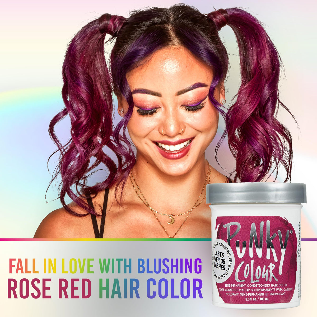 Punky Rose Red Semi Permanent Hair Color - Vegan & Cruelty-Free Conditioning Hair Dye, Lasts Up to 35 Washes, 3.5 fl oz Beauty & Personal Care Punky