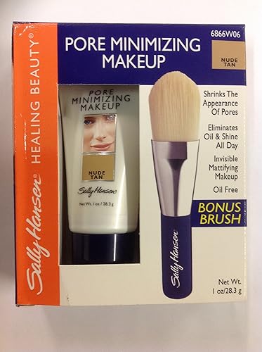 Sally Hansen Pore Minimizing Makeup (Nude Tan) with Bonus Brush 1.00 Oz Beauty & Personal Care Sally Hansen