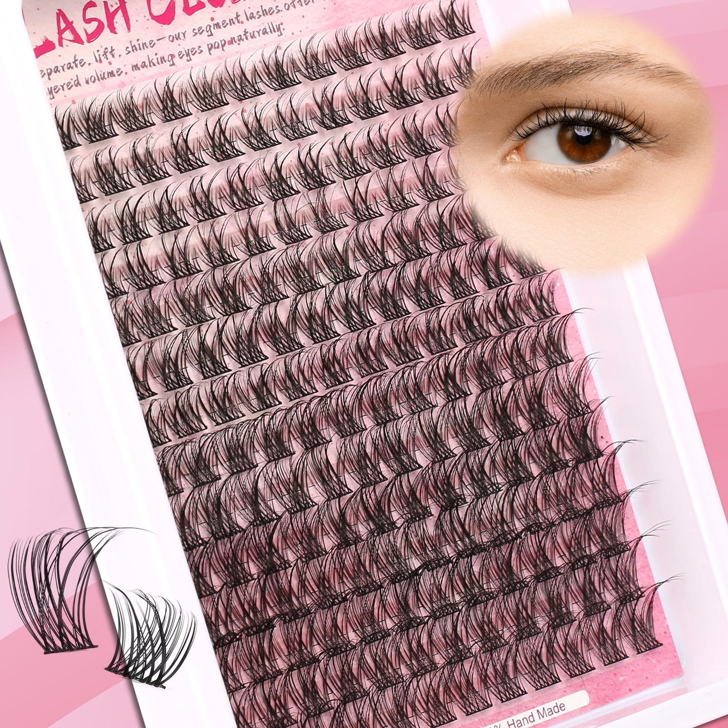 Breeze Lash Clusters Wispy Natural Eyelash Clusters Eyelash Extensions C Curl Individual Lashes 6 Mix Length Natural Look Lashes with Thin Lash Band Beauty and Personal Care Himirell Default Title
