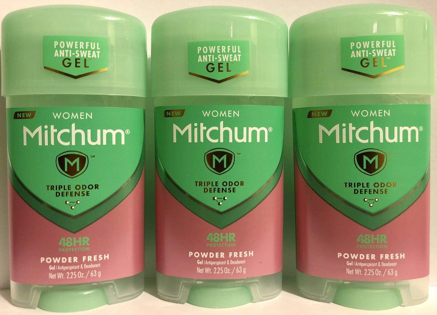 Mitchum Gel Anti-Perspirant Deodorant, Triple Odor Defense for Women, Powder Fresh, 2.25 Oz - 3 Pack Beauty and Personal Care Mitchum