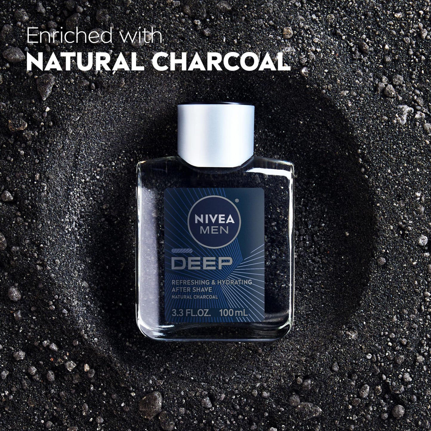 NIVEA Men DEEP Refreshing and Hydrating After Shave with Natural Charcoal, Aftershave Lotion for Men Soothes Shave Irritation, Vanilla and Bourbon Beauty & Personal Care NIVEA MEN