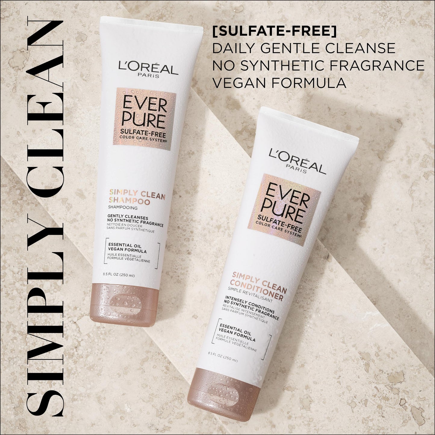 L'Oreal Paris EverPure Sulfate Free Simply Clean Hair Conditioner, Hydrating Hair Care with Rosemary Essential Oils, 8.5 Fl Oz Beauty & Personal Care L'Oreal Paris