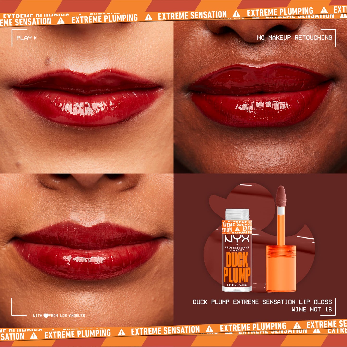 NYX PROFESSIONAL MAKEUP Duck Plump High Pigment Plumping Lip Gloss with Spicy Ginger, Vegan Lip Makeup - Wine Not ( Reddish Brown) Beauty & Personal Care NYX PROFESSIONAL MAKEUP