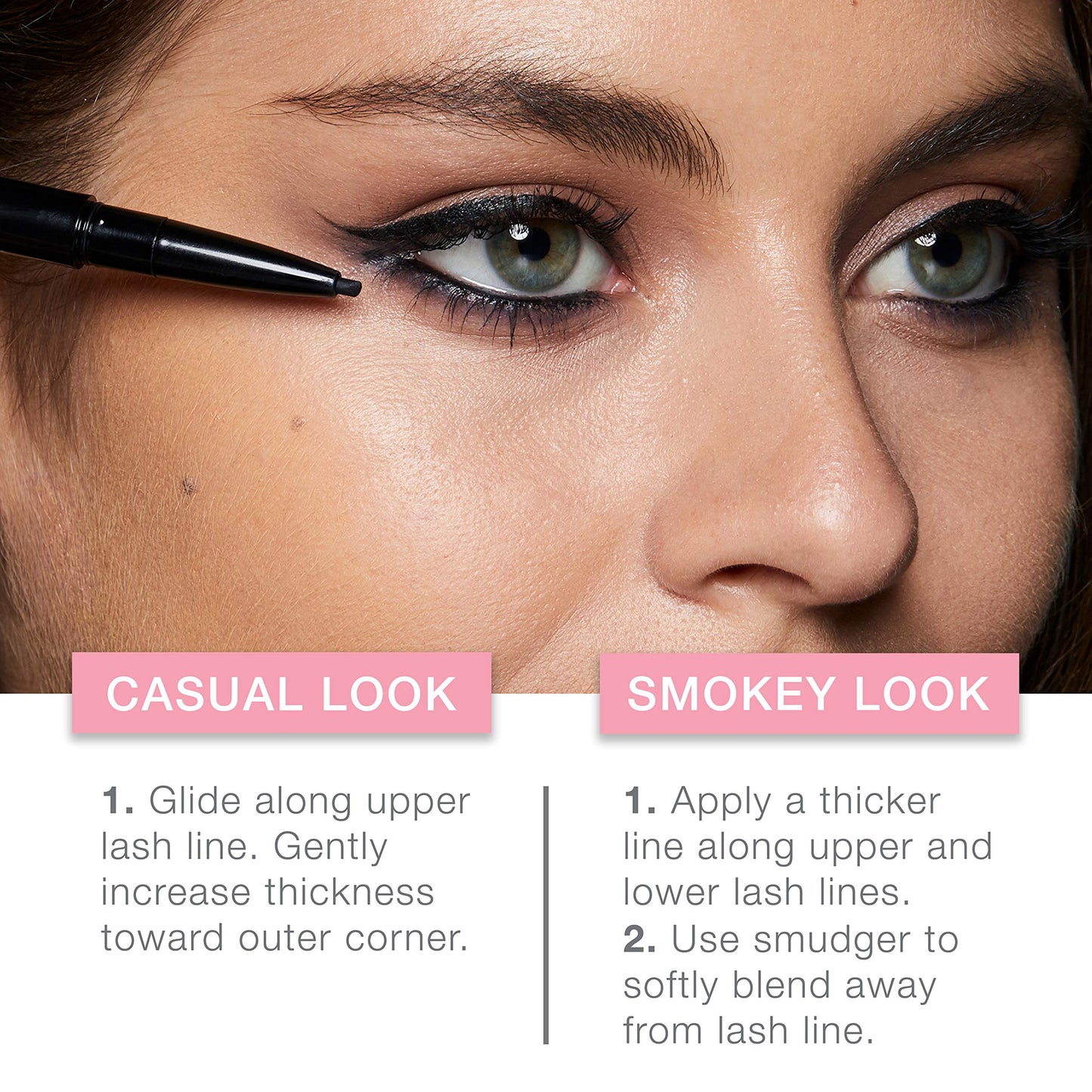 Neutrogena Nourishing Eyeliner Pencil, Built-in Sharpener for Precise Application and Smudger for Soft Smokey Look, Luminous, Nonfading Beauty & Personal Care Neutrogena