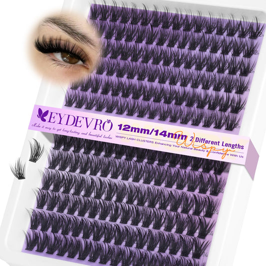 EYDEVRO Wispy Lash Clusters Natural Eyelash Clusters 12-14mm Short Lashes Beauty and Personal Care EYDEVRO Default Title
