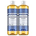 Dr. Bronner's Magic Soap-Pure-Castile Liquid Soap (Peppermint, 16 ounce, 2-Pack)-Regenerative Organic Certified Oils, 18-in-1 Uses: Body, Hair Beauty & Personal Care Dr. Bronner's