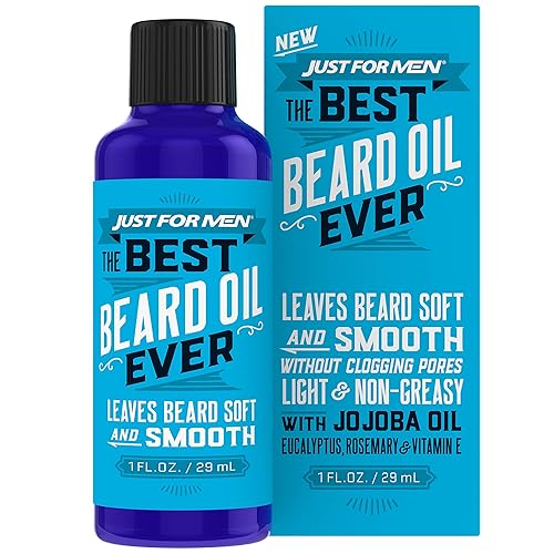 Just For Men The Best Beard Oil Ever, Supports Growth, Made with Vitamin E, Eucalyptus, Rosemary, and Jojoba Oil, Smoothes and Softens without Beauty & Personal Care Just for Men