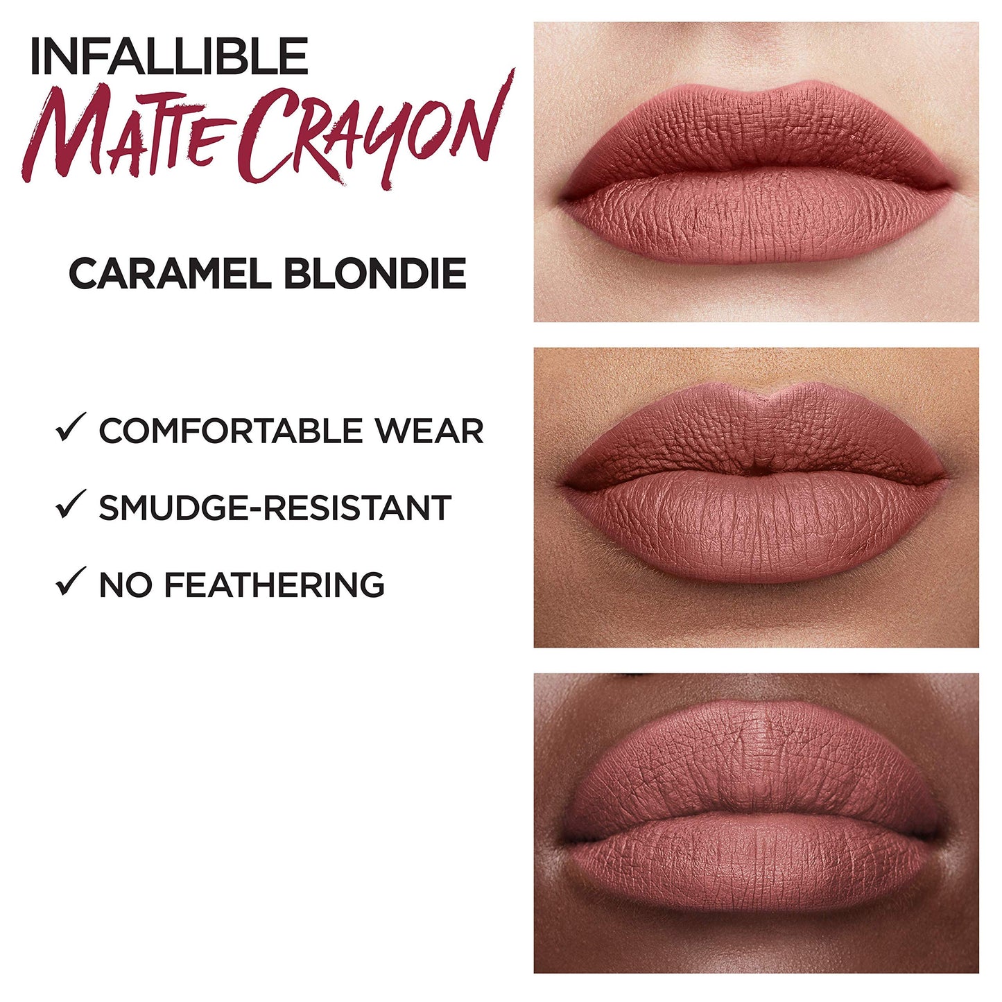 L'Oreal Paris Infallible Matte Lip Crayon, Caramel Blonde (Packaging May Vary) Beauty & Personal Care L'Oreal Paris
