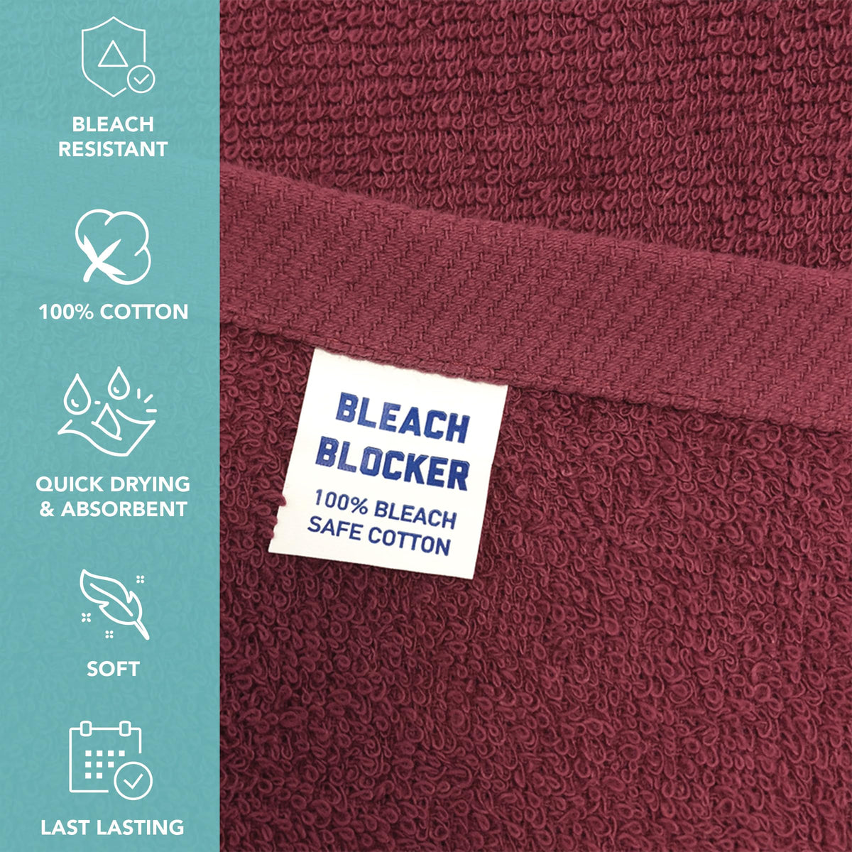 Arkwright Bleach Proof Salon Towels - Pack of 12 - Highly Absorbent, 100% Cotton, Quick Dry Spa Face Towel for Hair Stylist, Barber, Pedicure, and