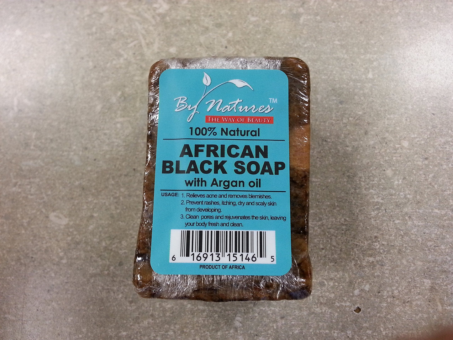 By Natures] AFRICAN BLACK SOAP BAR W/ARGAN OIL 7OZ 100% NATURAL Beauty & Personal Care By Natures