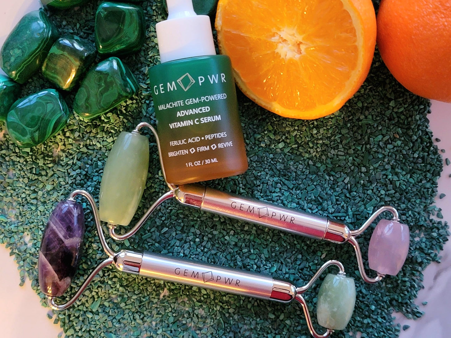 GEM PWR Rose Quartz + Jade Roller for Face and Neck Massage, Dual Gemstones with Durable Steel Handle and Travel Bag. Minimize Wrinkles, Reduce Beauty & Personal Care GEM PWR