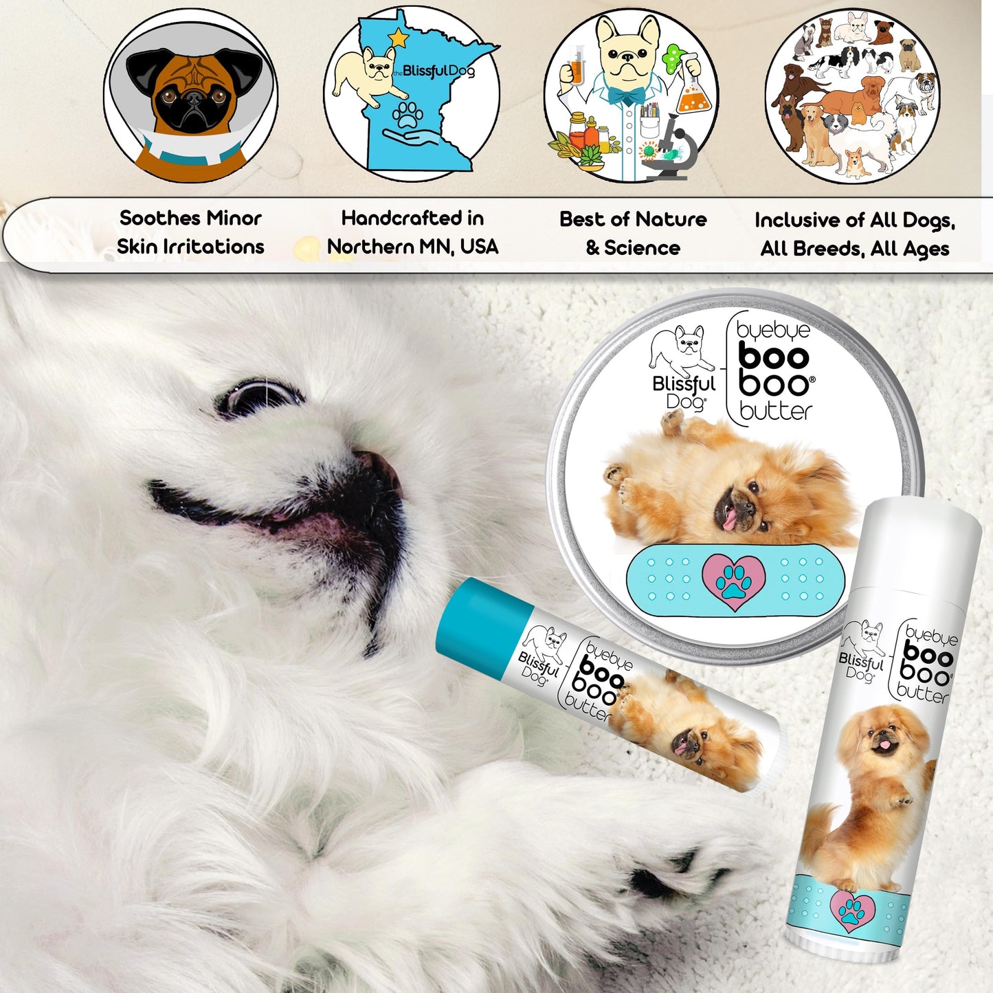 The Blissful Dog 1 oz TIN Pekingese Booboo Butter Beauty and Personal Care The Blissful Dog